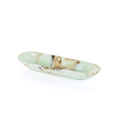 Small Resin Oval Serving Bowl - Green