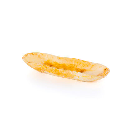 Small Resin Oval Serving Bowl - Amber