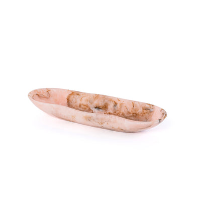 Small Resin Oval Serving Bowl - Pink