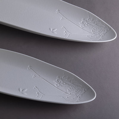 طقم مكون من2 طبق سيراميك مع بوكس هدايا - أبيض 