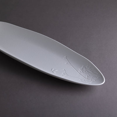 طبق سيراميك - أبيض مطفي 