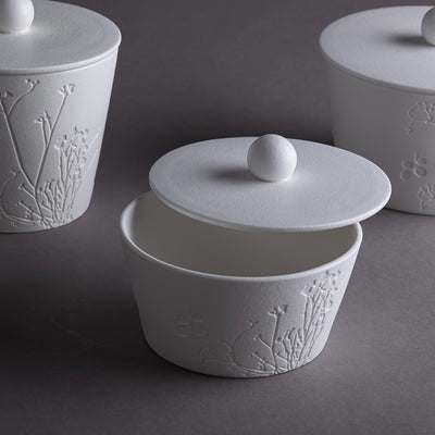 طقم 3 وعاء سيراميك بغطاء مع بوكس هدايا 