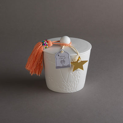 وعاء قرقيعان سيراميك أبيض - خوخي 