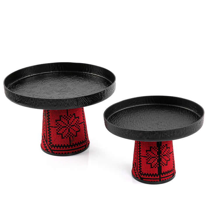 Set of 2 metal stand with fabric base
