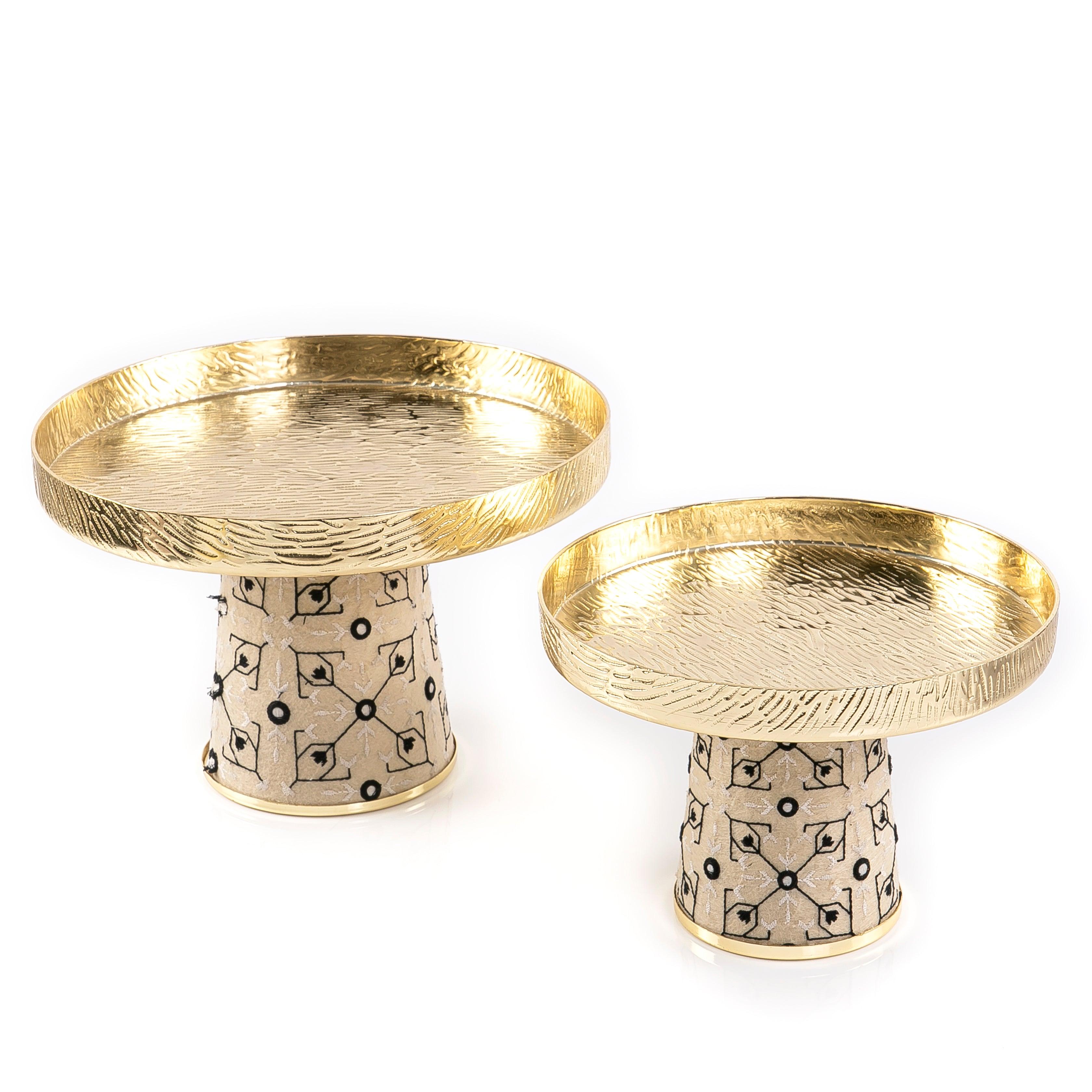 Set of 2 metal stand with fabric base - CASCADES