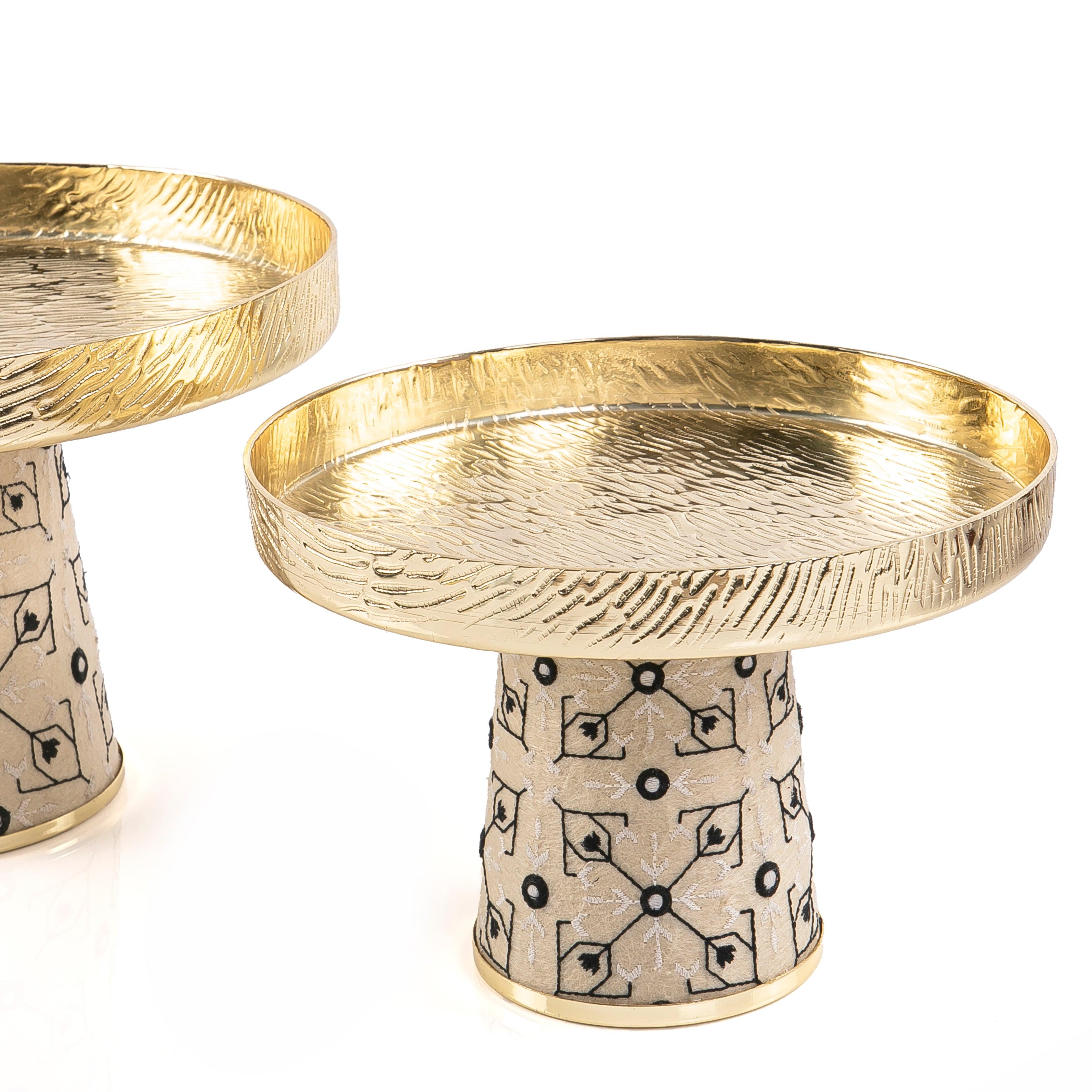 Set of 2 metal stand with fabric base - CASCADES