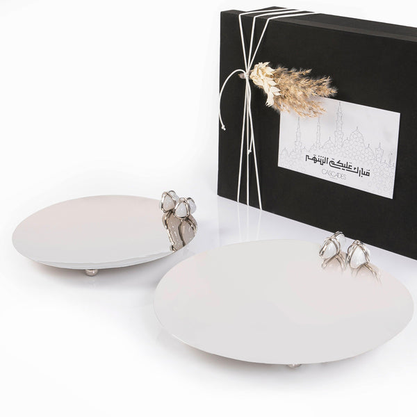 Set of 2 steel tray with stone and gift box - CASCADES