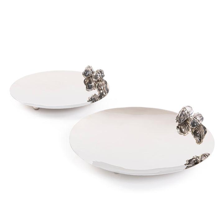 Set of 2 steel tray with stone and gift box