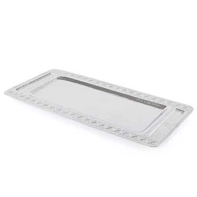 Large Metal Serving Tray - Silver