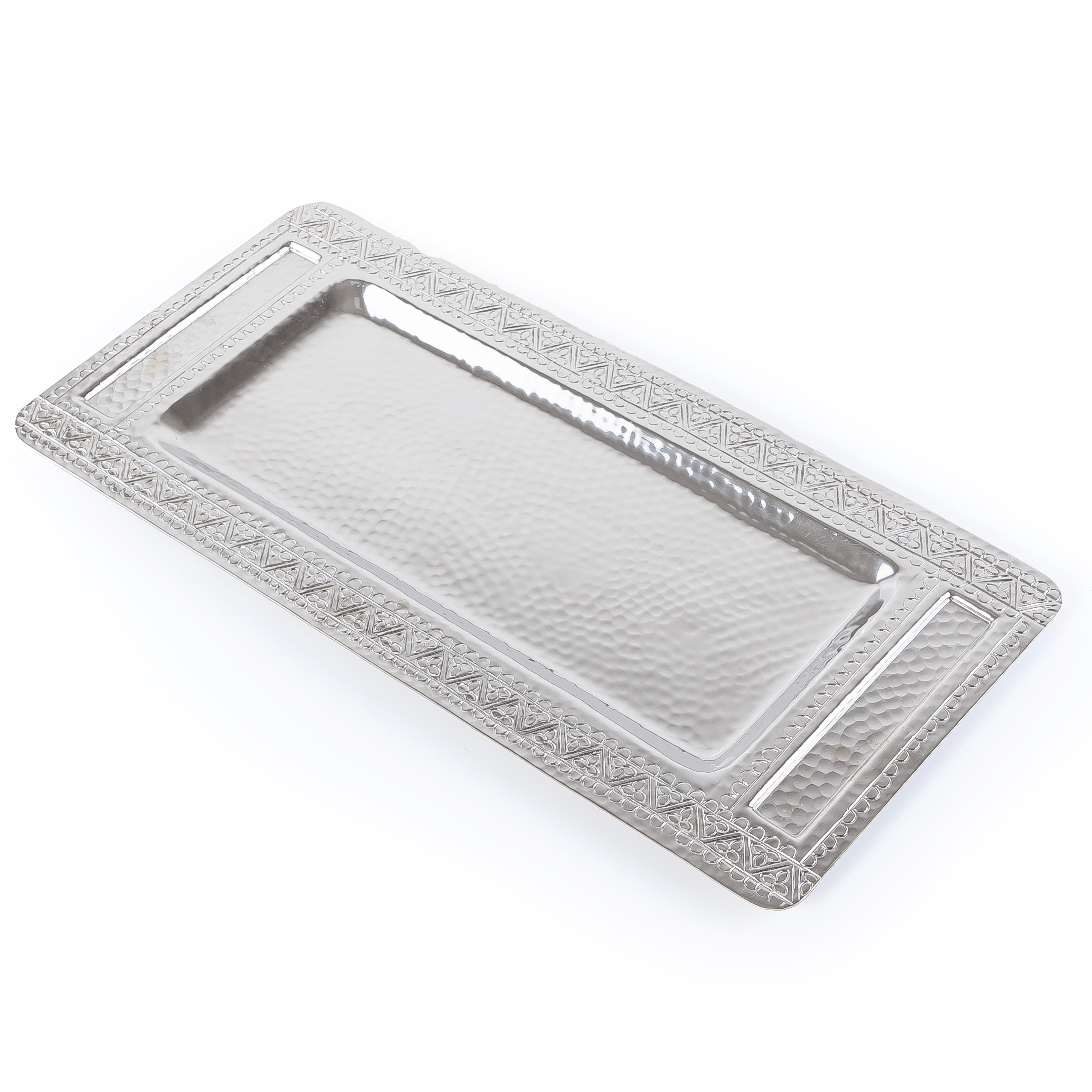 صينية تقديم معدنية صغيرة - فضي