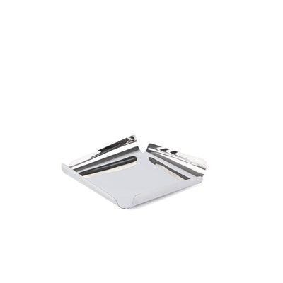 Elegant silver metal serving plate - Small