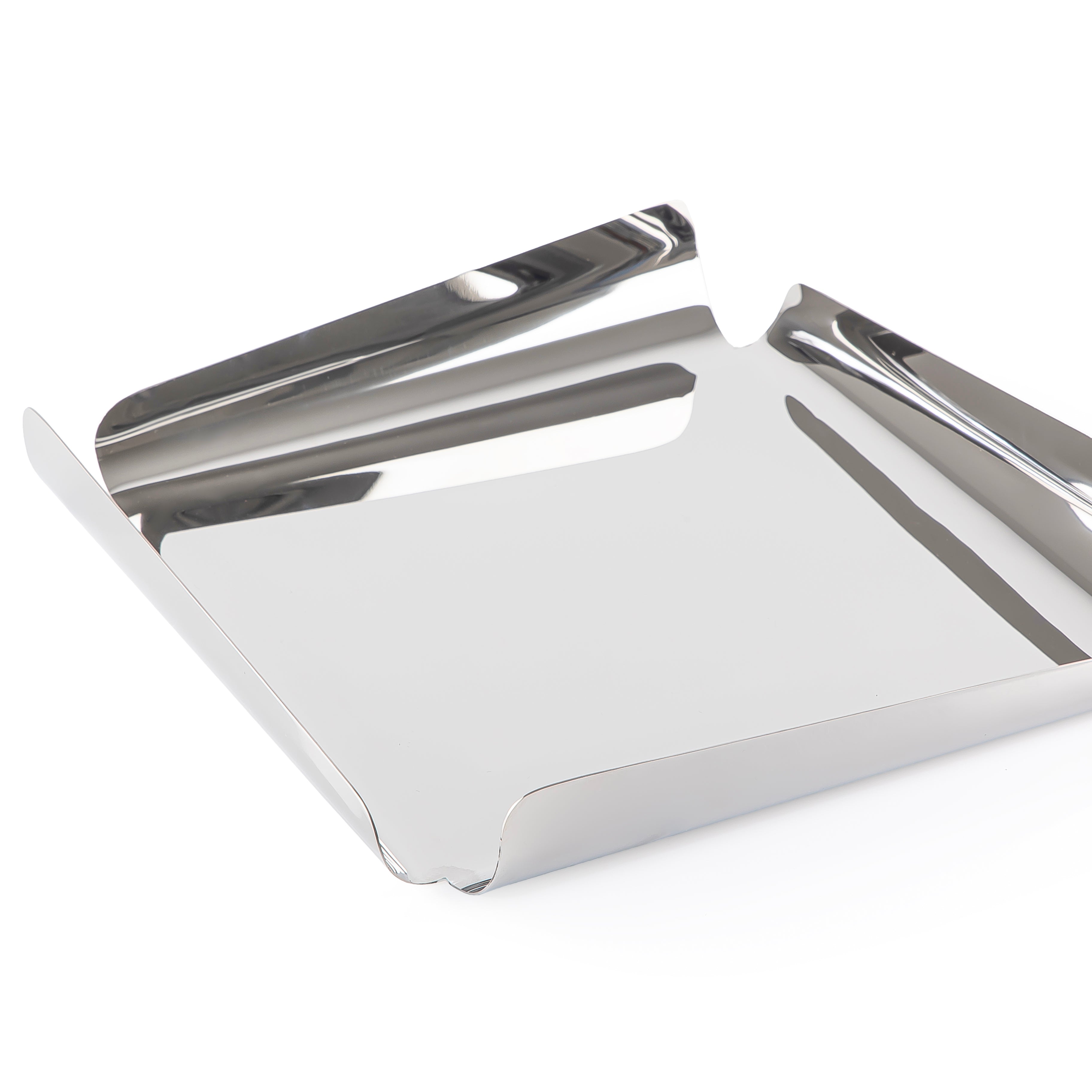 Elegant silver metal serving plate - Medium