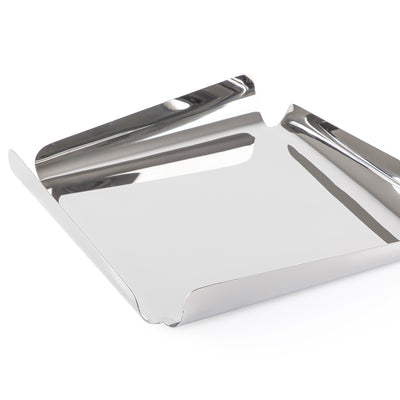 Elegant silver metal serving plate - Medium