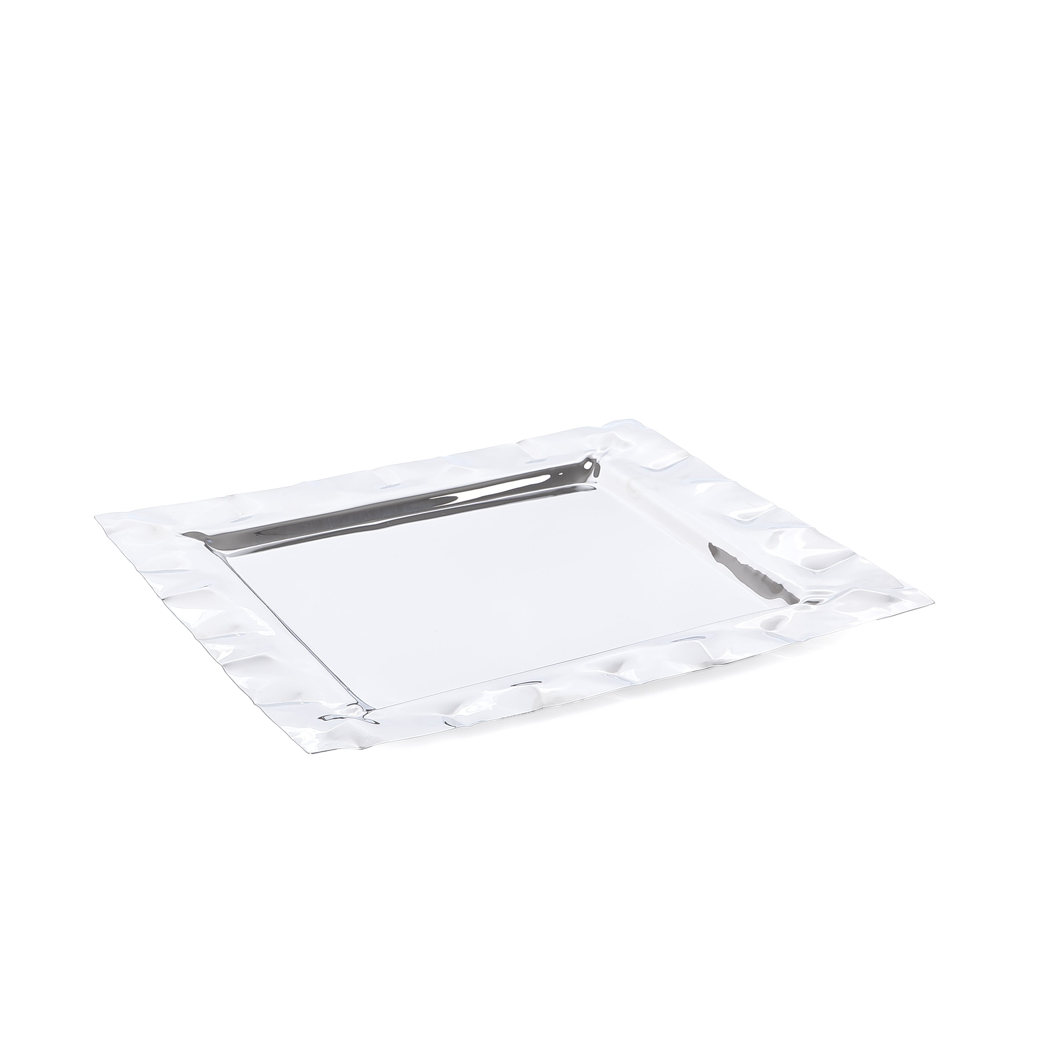 Elegant silver metal serving plate