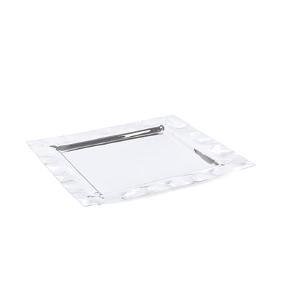 Elegant silver metal serving plate