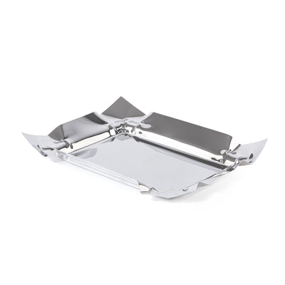 طبق تقديم معدني أنيق بلمسة فضية