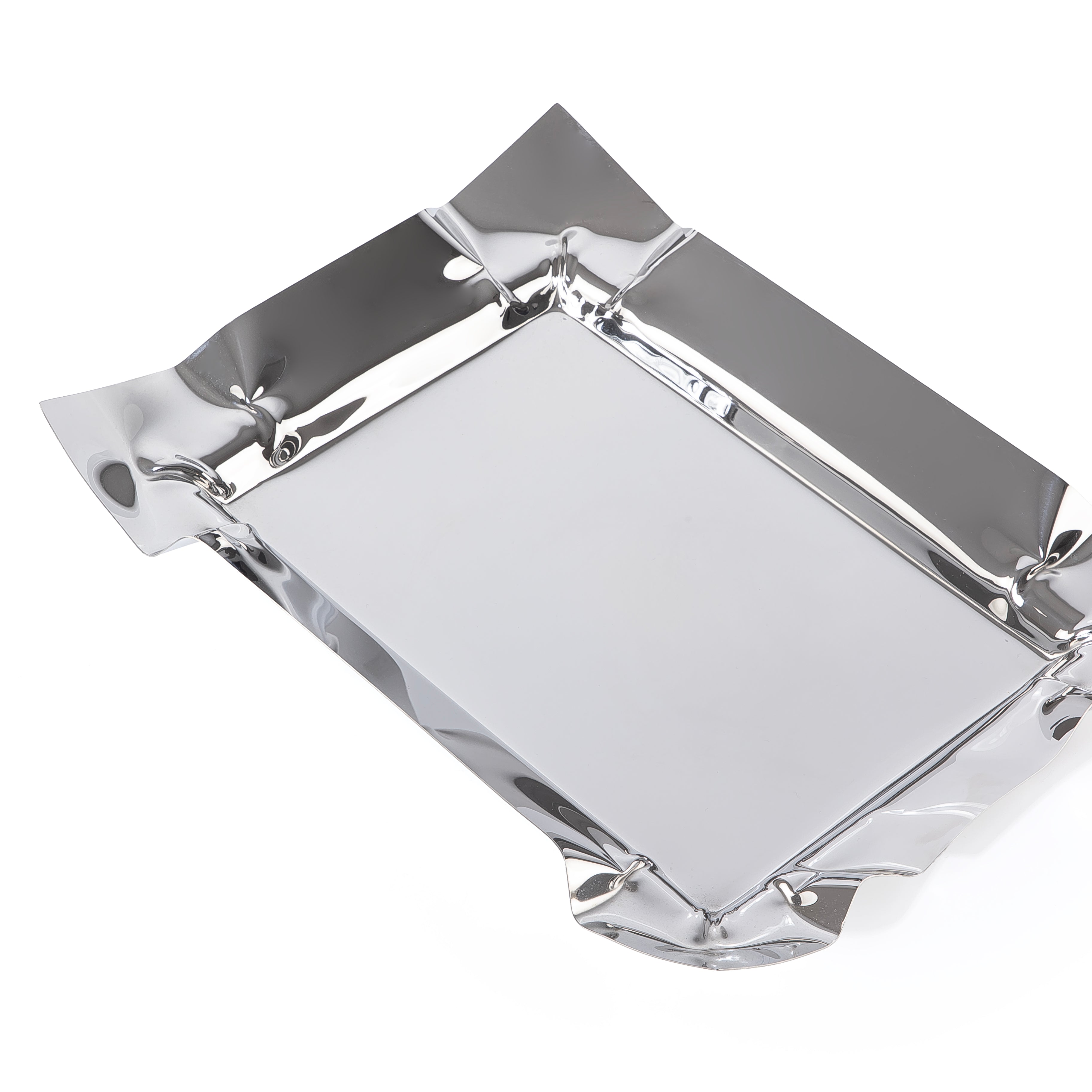 Elegant silver metal serving plate