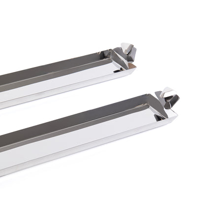 Set of 2 Long Metal Serving Tray with gift box - Silver & Black