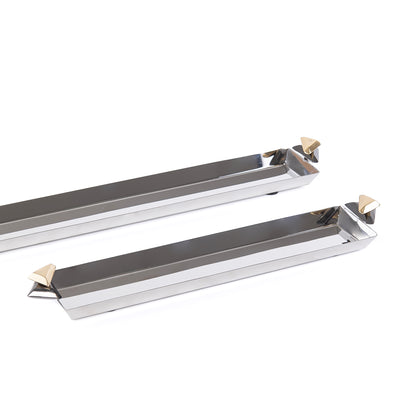 Set of 2 Long Metal Serving Tray with gift box - Black & Gold