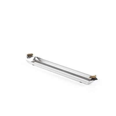 صينية تقديم معدنية طويلة باللون الأسود والذهبي - وسط