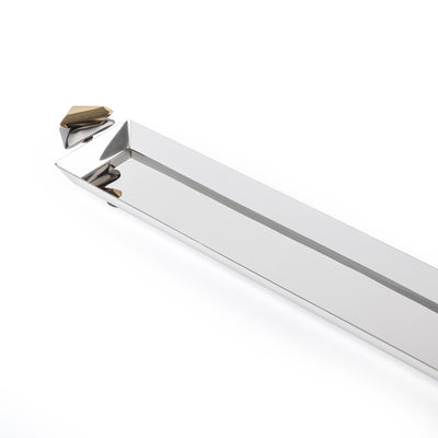 صينية تقديم معدنية طويلة باللون الأسود والذهبي - وسط