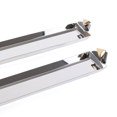 Set of 2 Long Metal Serving Tray with gift box -  Gold & Black