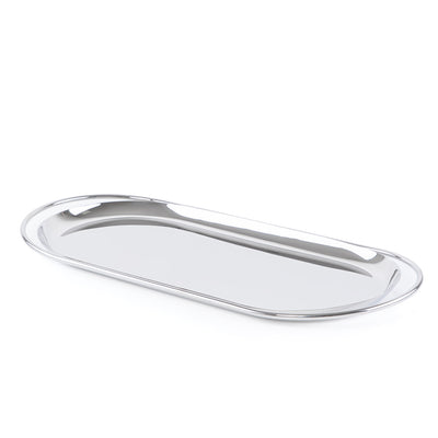 Oval Stainless Steel silver tray large
