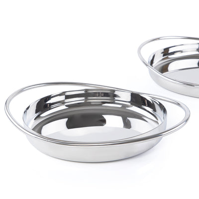 طقم 2 طبق للتقديم ستانلس ستيل مع بوكس هدايا