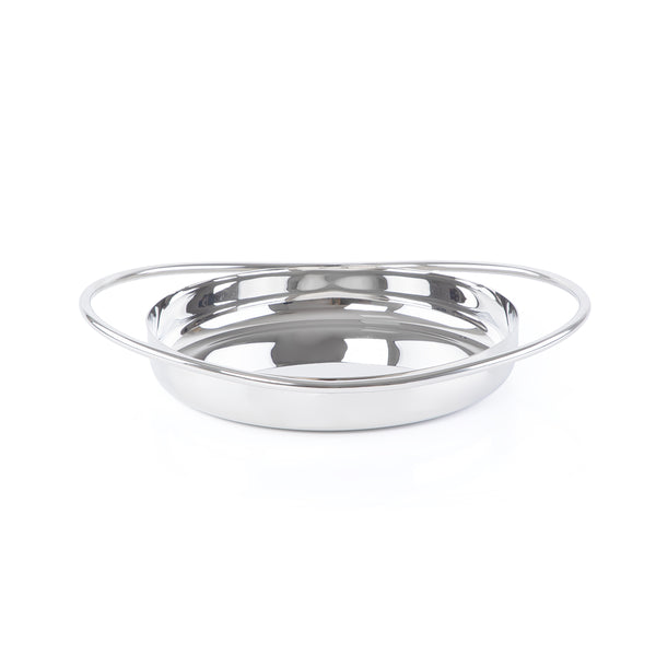 طبق تقديممن الإستانلس ستيل - فضي صغير 