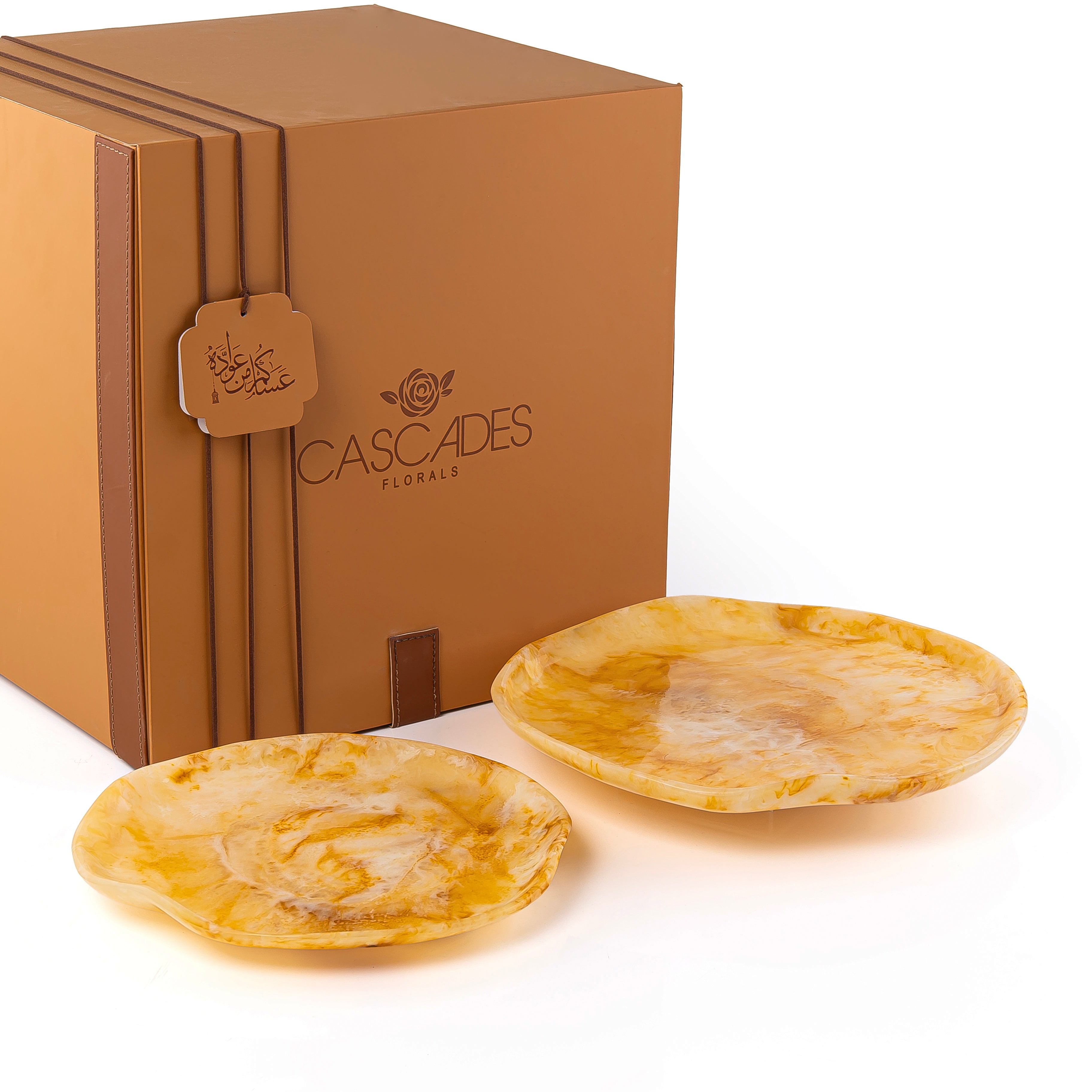 Set of 2 Resin Plates With Gift Box - Amber
