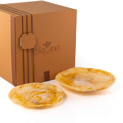 Set of 2 Resin Plates With Gift Box - Amber