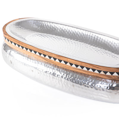 طبق بيضاوي من الألمنيوم - حجم كبير