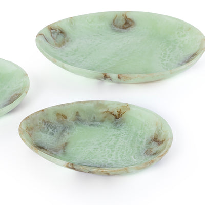 set of 3 Resin Plates with gift box - Green