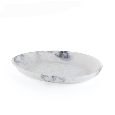 Large Resin Serving Platter - White & Black