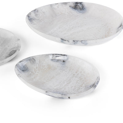 set of 3 Resin Plates with gift box - White & Black