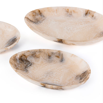 set of 3 Resin Plates with gift box - Beige