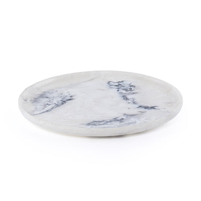 طبق تقديم من الراتنج كبير - أبيض و أسود