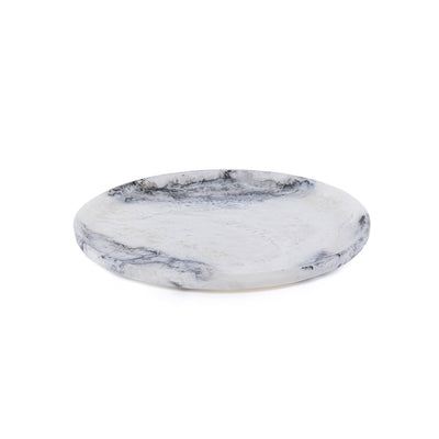 Small Resin Serving Platter - White & Black
