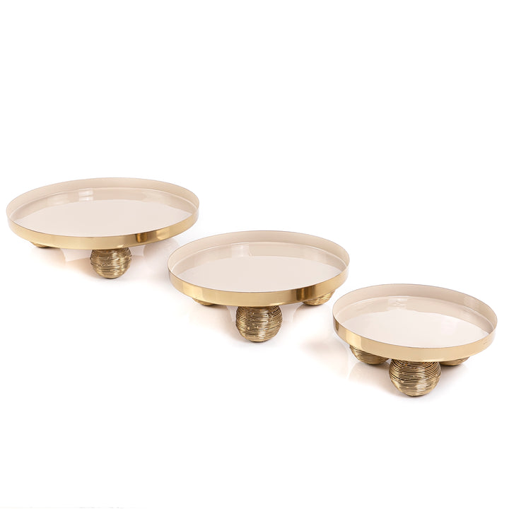 Set of 3 round metal stand