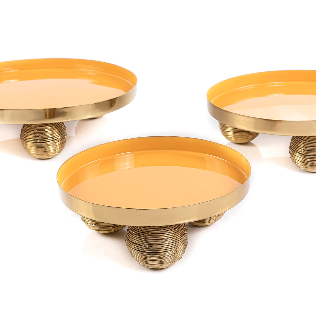 Set of 3 round metal stand