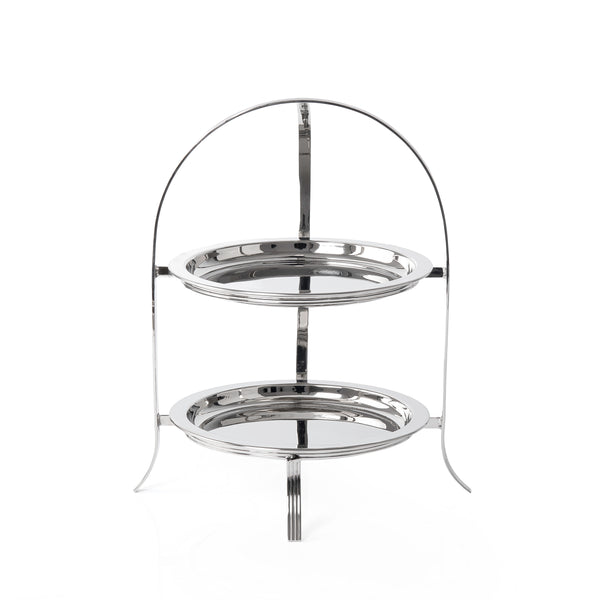 Silver 2-Tier Cake Stand