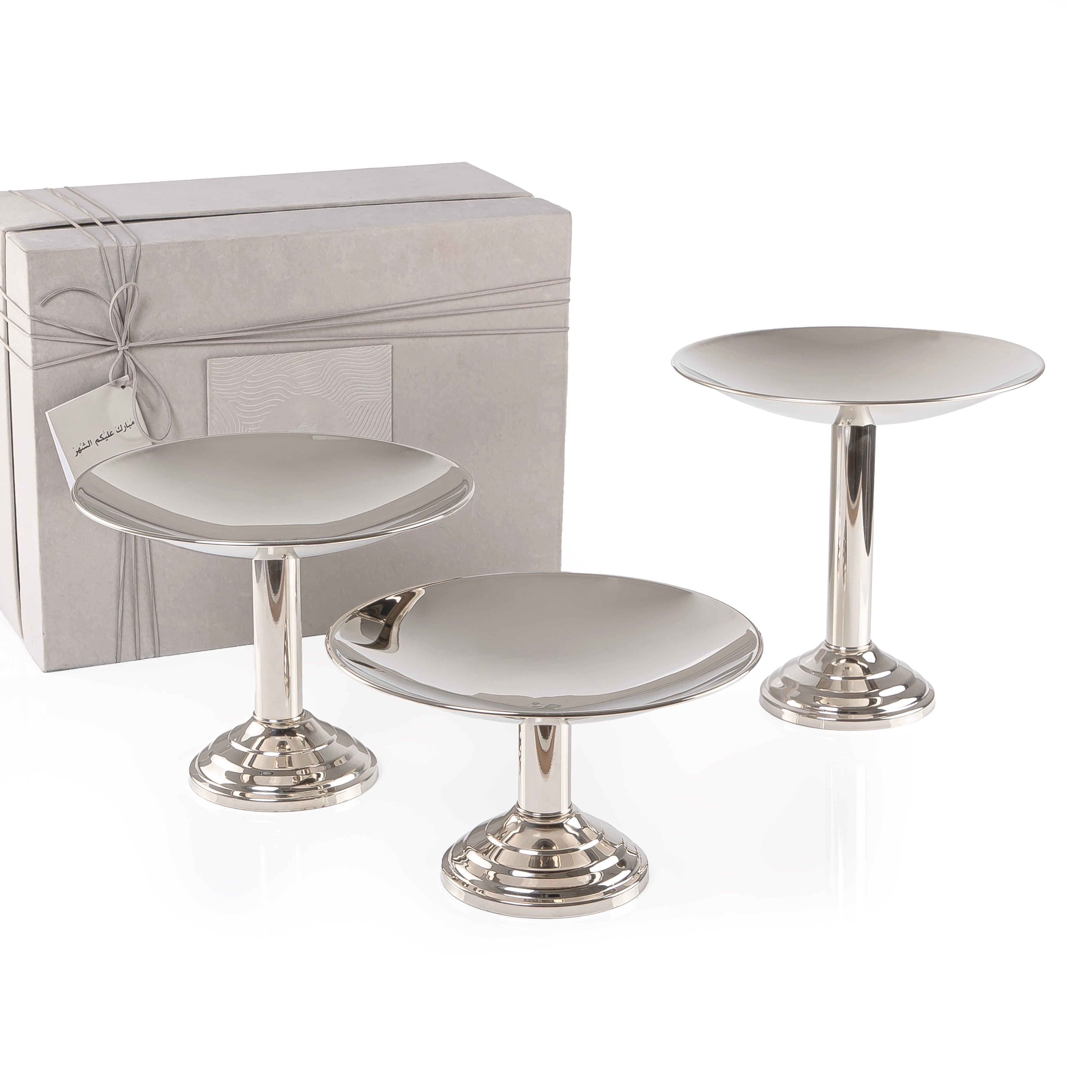 Set of 3 Luxury stanless steel serving stand with gift box