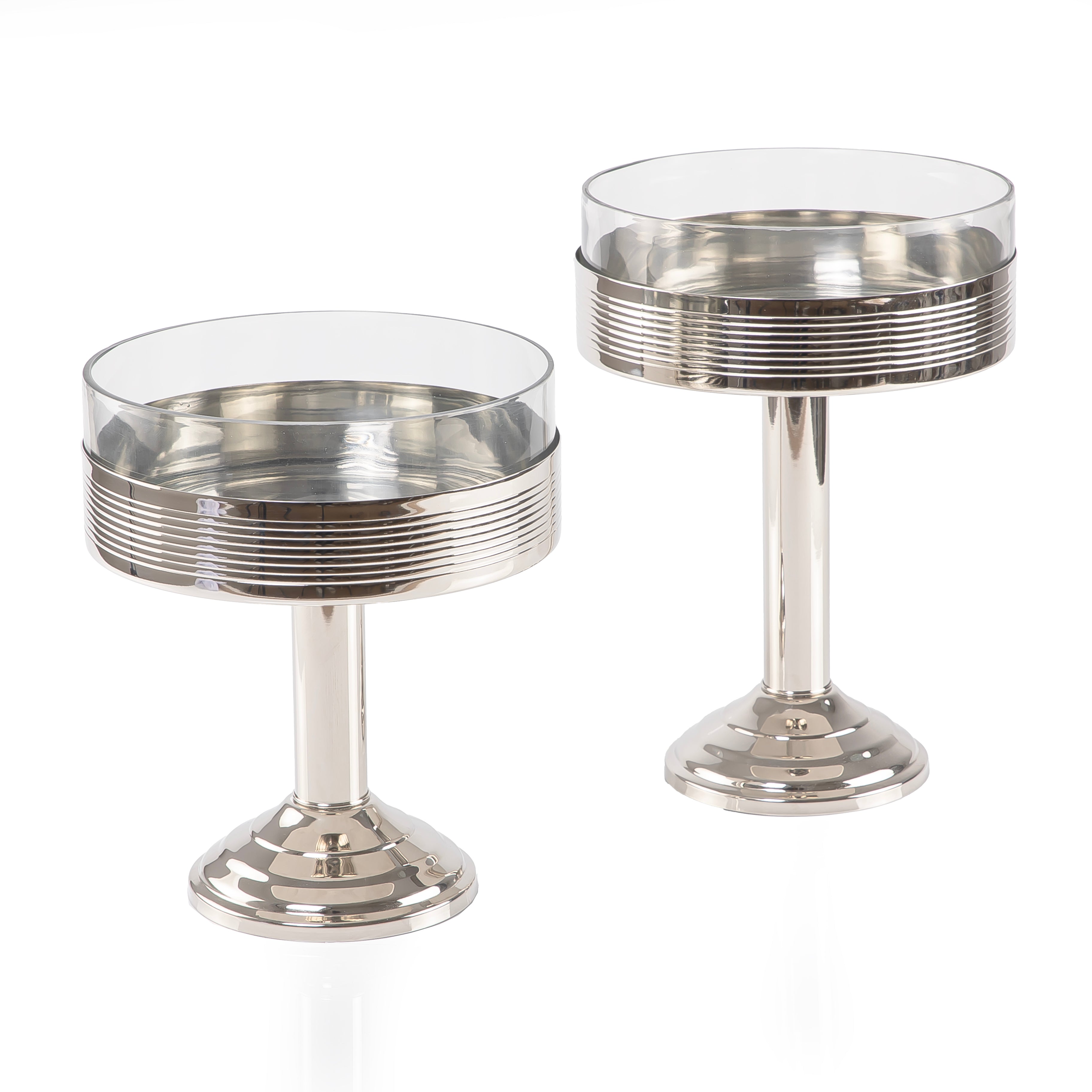 Set of 2 Luxury stanless steel serving stand with gift box