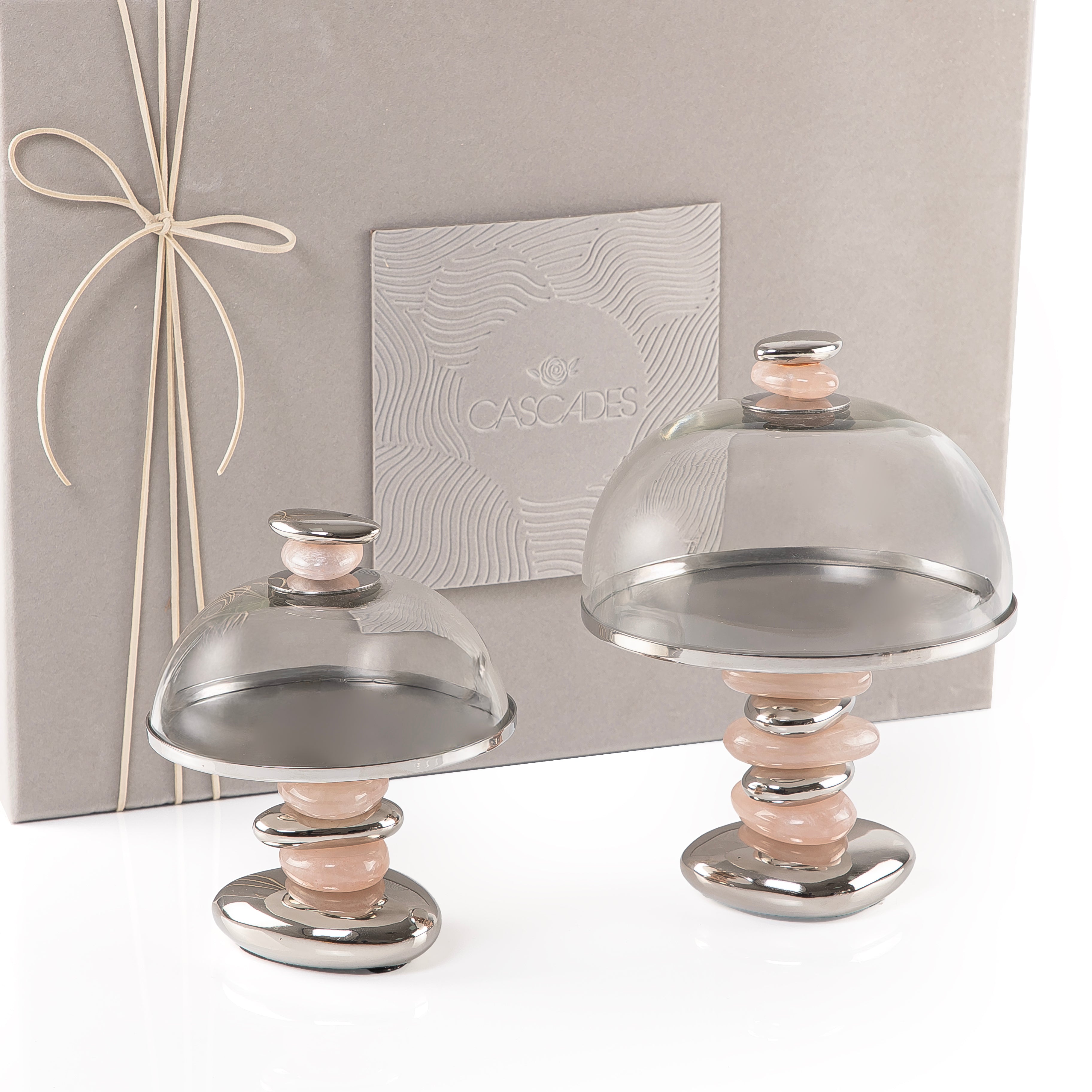 Set of 2 metal cup cake stand with gift box