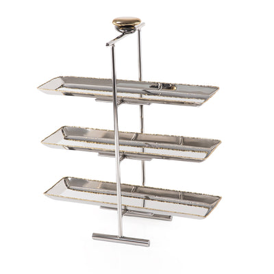 Metal three tiers cake stand