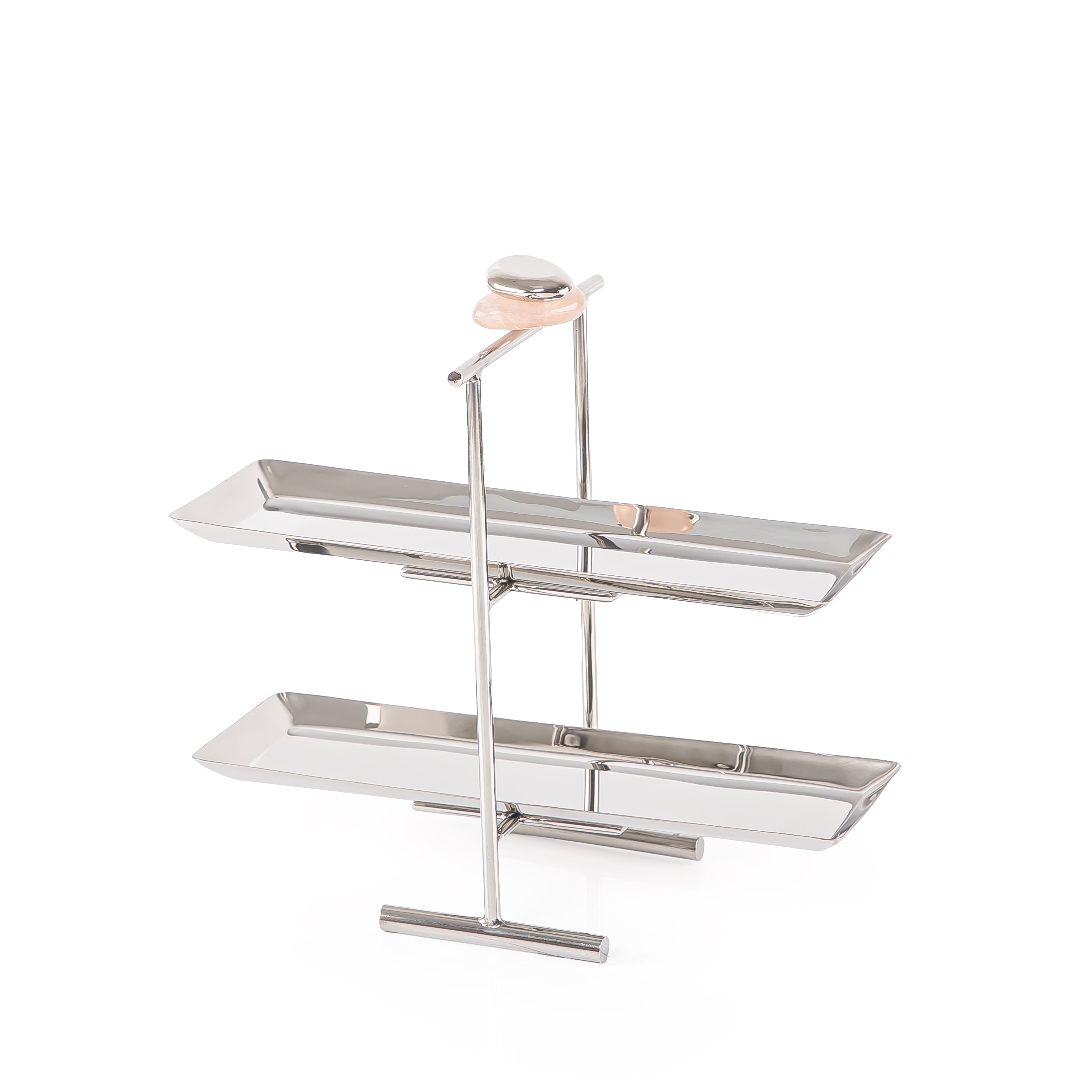 Metal two tiers cake stand