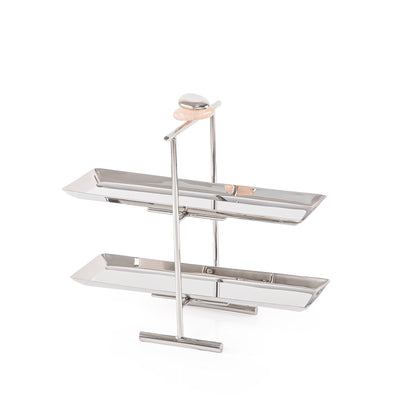 Metal two tiers cake stand