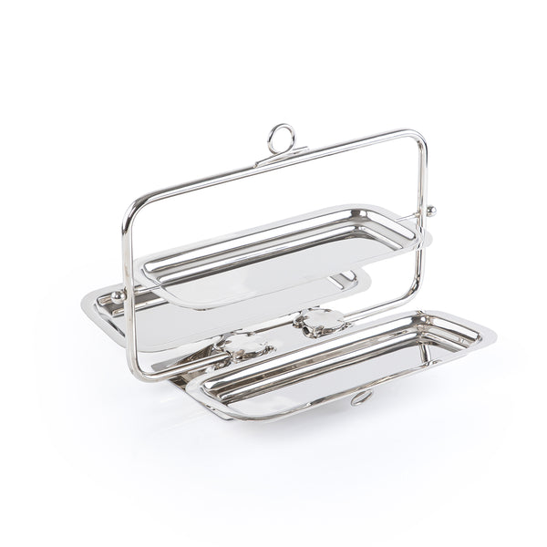 ستاند أستانلس ستيل بثلاث طبقات - فضي كبير