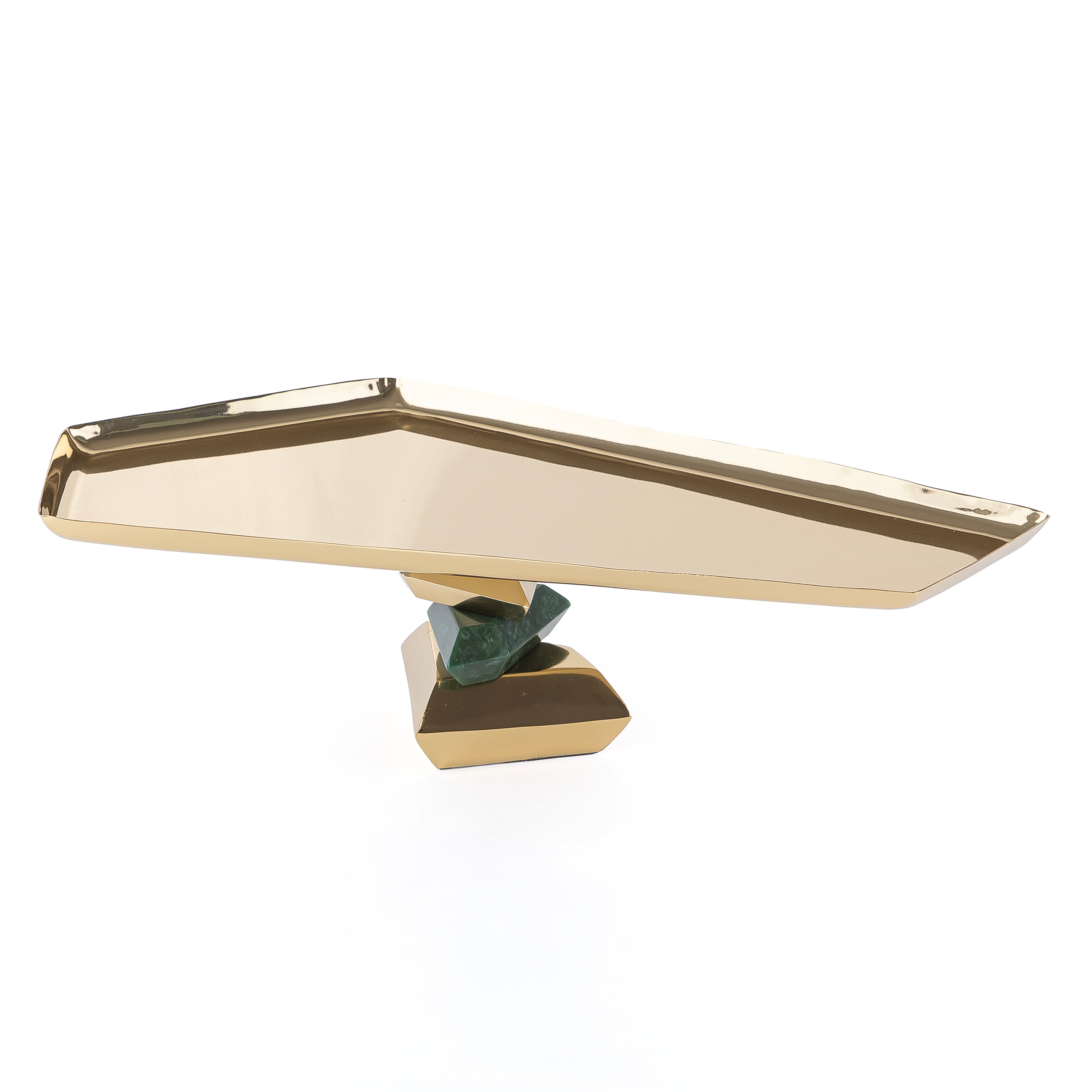 Metal stand-green and gold large