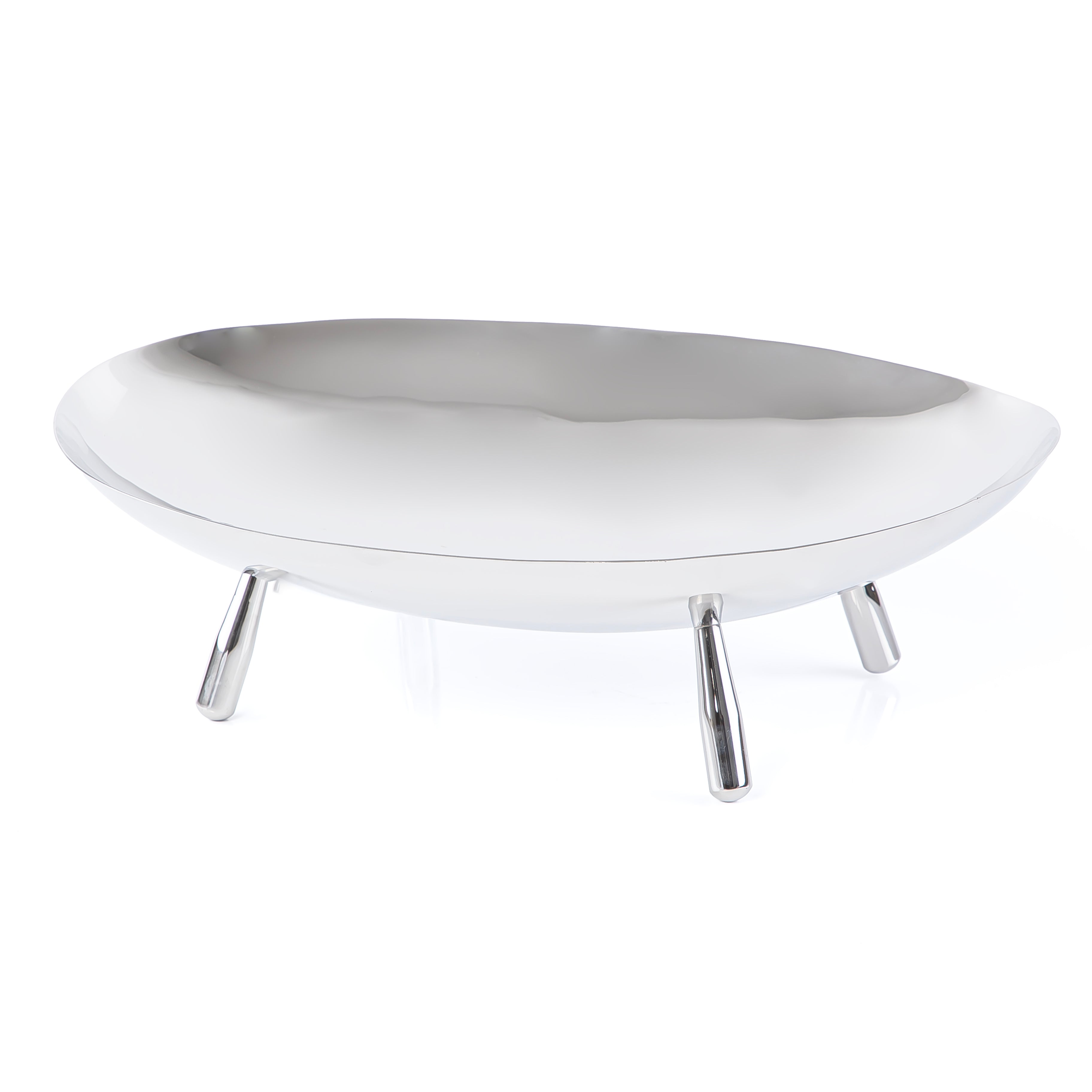 Oval metal stand with legs - silver large – CASCADES